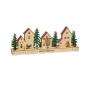 Preview: InLit Festliches Tannenwald-Dorf – Handbemalte beleuchtete Winterlandschaft aus Holz – 44 cm 2590072